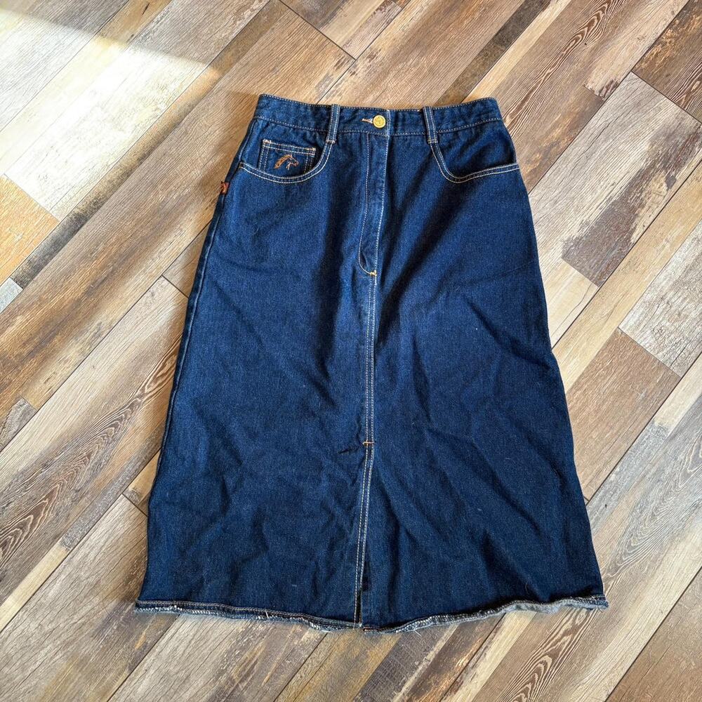 Jordache Dark Blue Denim Midi Skirt